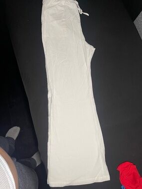White Drawstring Lounge Pants